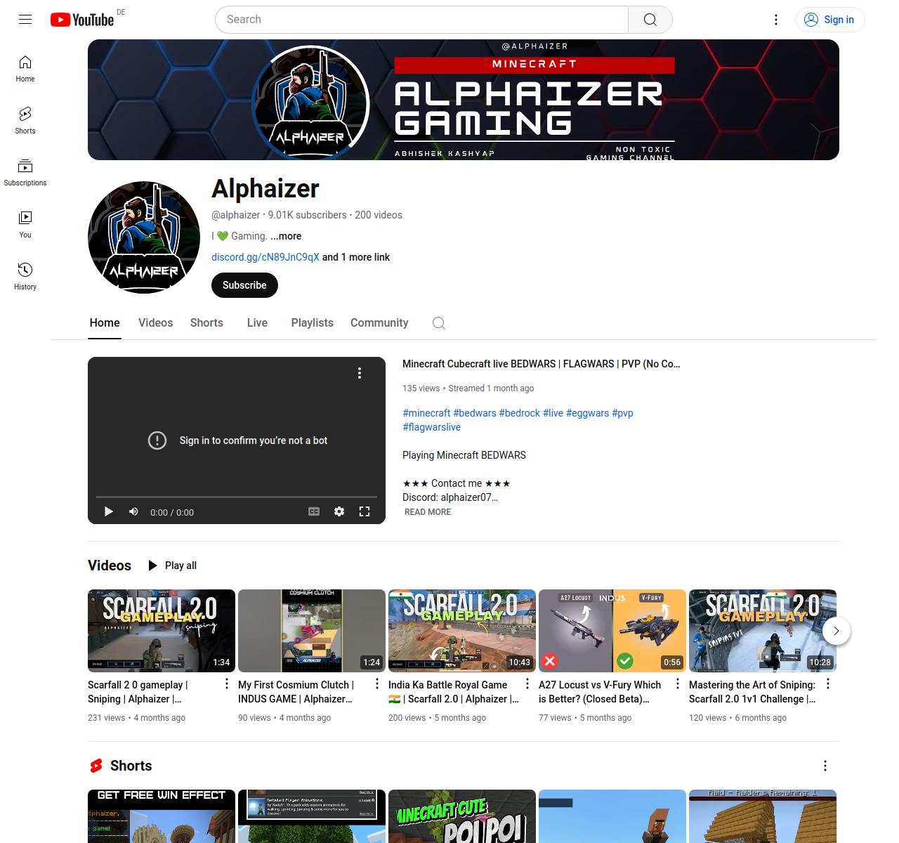 Alphaizer Youtube Channel